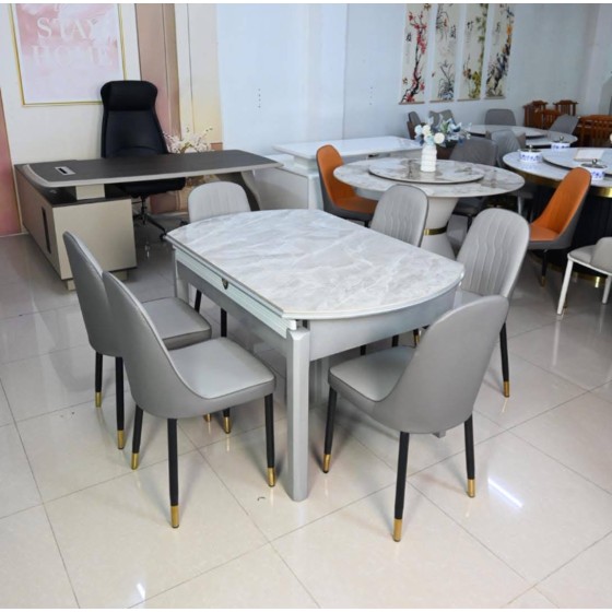 2-piece folding table set, 6 chairs